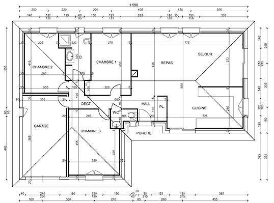 Plan de maison en l – l'Habis