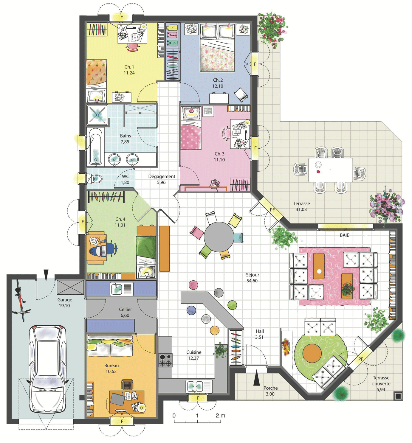 Plan maison en l – l'Habis